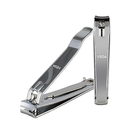 Vega Large Nail Clipper 1 Piece for Men & Women | Stainless Steel Nail Trimmer for Fingernails & Toenails | Durable Nail
