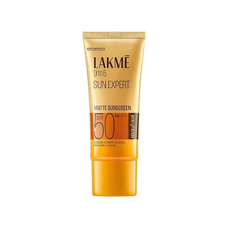 Lakme Sunscreen For Bright Skin, SPF 50 PA++++, Water Light, Niacinamide, In Vivo Tested,With New-Age UV Filters, Boosts