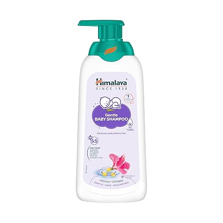 Himalaya Gentle Baby Shampoo 400ml with Hibiscus, Chickpea, No Tears, pH 5.5, No.1 Doctor Recommended Brand, Safe for Ne