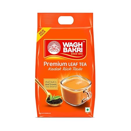 Wagh Bakri Premium Tea, Black, Assam Blend, Kadak Chai, Aromatic Chai Patti, Loose Leaf Tea, 1 Kg