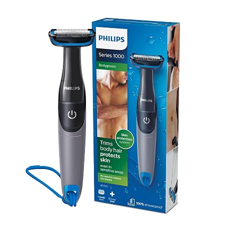 Philips Showerproof Body & Balls Trimmer for Men Private Parts | Bi-directional Trimming| Skin Safe Intimate Grooming | 