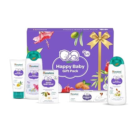 Himalaya Baby Gift Pack of 5 Items, with Baby Soap, Shampoo, Cream, Lotion, Rash Cream