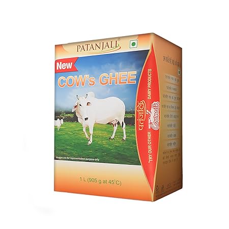 Patanjali Premium Cow Ghee Tetra Pack 1L, Pure Danedar Rich Aroma Gau Ghrita Cow Milk Ghee, Suitable for Cooking Sweets & Daily Use, No Additives