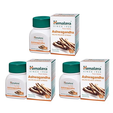 Himalaya Ashwagandha - 180 Tablets, Stress Relief, Rejuvenates Mind & Body, Improves Strength & Energy, General Wellness