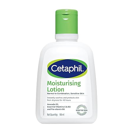 Cetaphil Moisturising Lotion 118 ml, 48H Hydration with Niacinamide, Panthenol & Glycerin, for Face and Body