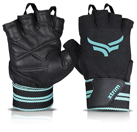 XTRIM xMacho Unisex Gym Gloves with Wrist Support Strap, Medium