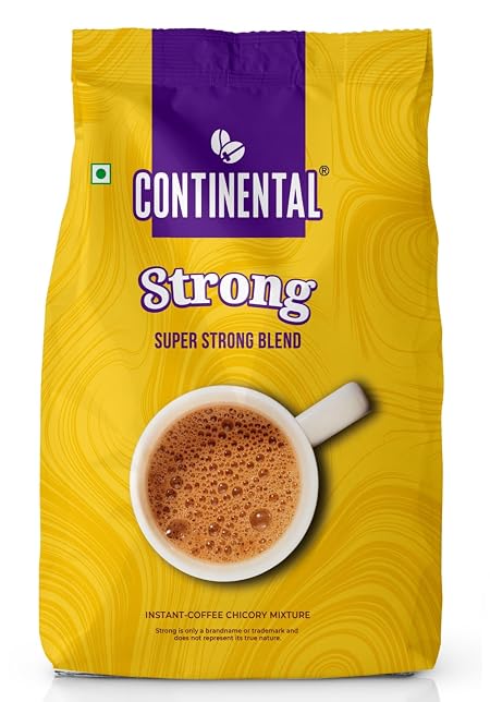 Continental Strong Instant Coffee Powder, 1 Kg Bag, Bold Flavor, Makes Up To 1000 Cups