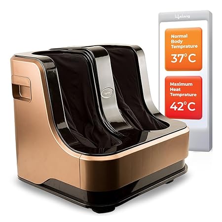 Lifelong LLM99 Foot, Corded Electric Massager for Calf and Leg, with Heat and Vibration, 4 Motors