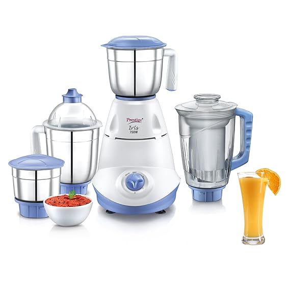 Prestige Iris 750 Watt Mixer Grinder with 3 Stainless Steel Jars