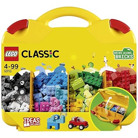 LEGO 10713 Classic Creative Suitcase, Toy Storage, Fun Colours