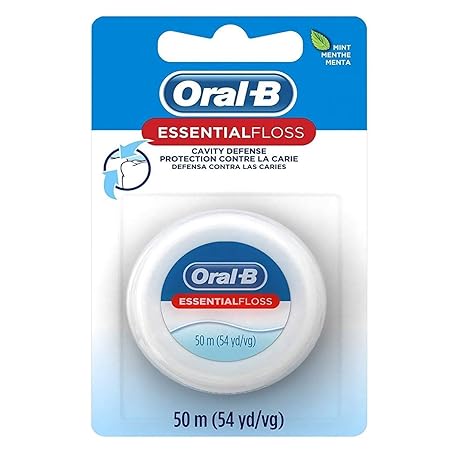 Oral-B Mint Essential Floss | Waxed Dental Floss (Pack of 6)