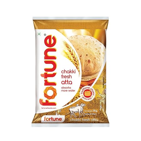 Fortune Chakki Fresh Atta, 5 kg, 100% Atta 0% Maida