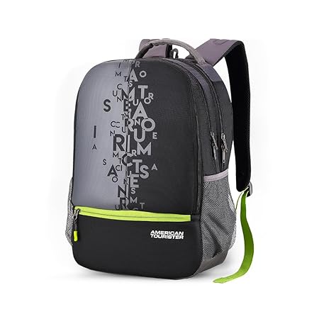 American Tourister Fizz 32L Black Backpack, School Bag for Travel with Organizer