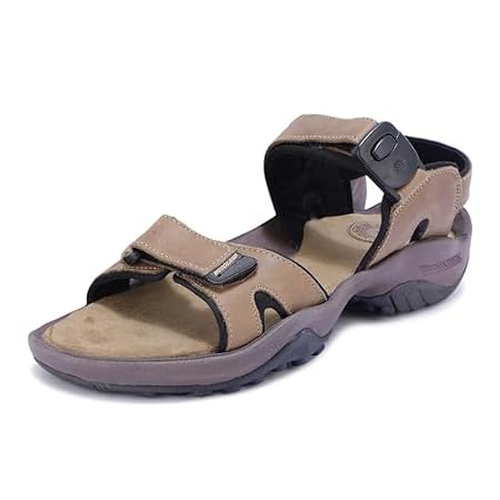 Woodland Men's Khaki Leather Sandals - (5 UK)