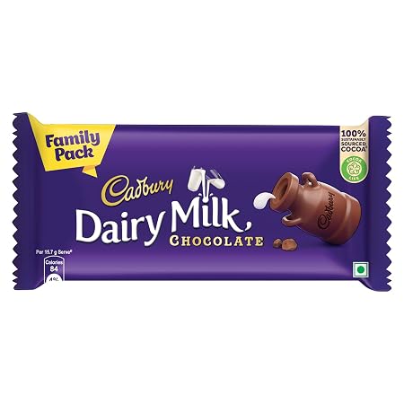Cadbury Dairy Milk Chocolate Bar Family Pack, 130 grams