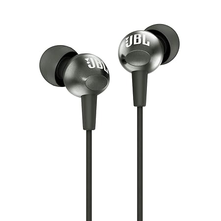 JBL C200SI, Premium in Ear Wired Earphones with Mic, Signature Sound, One Button Multi-Function Remote, Premium Metallic