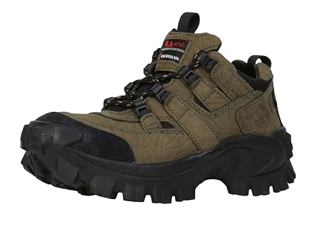 Woodland Men's Olive Green Nubuk Aligator Buff Casual Shoes