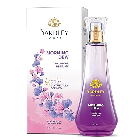 Yardley London Morning Dew Perfume for Women, 100ml, 90% Natural