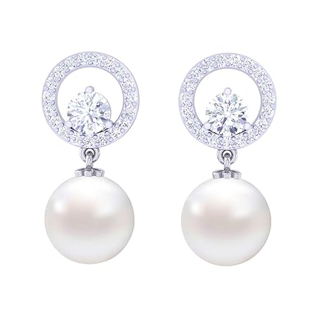 CLARA 925 Sterling Silver Dante Pearl Earrings Gift for Girls & Women