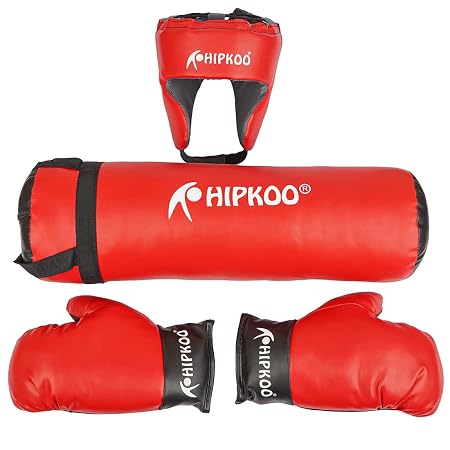 Hipkoo Sports Kids Champ Junior Boxing Kit Set, Punching Bag, Head Guard, Boxing Gloves