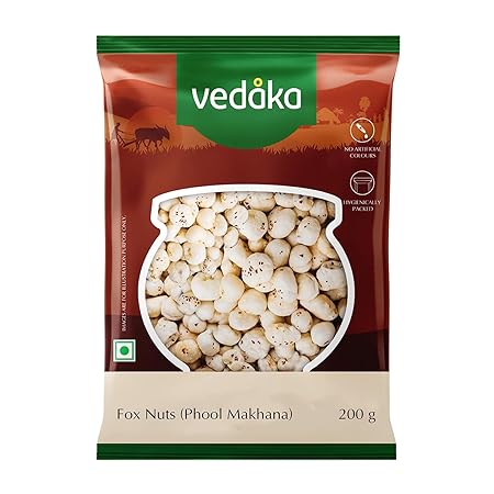 Amazon Brand - Vedaka Fox Nuts (Phool Makhana), 200 g, Light & Crunchy, No Artificial Flavours & No Preservatives