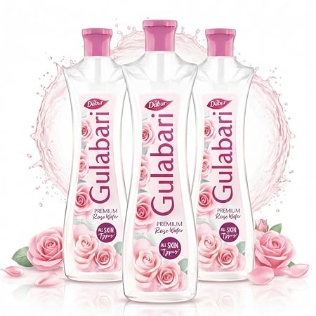 Dabur Gulabari Premium Rose Water/Face Toner - 250ml (Pack of 3)| No Paraben | Alcohol Free | Cleanses, Hydrates & Moist