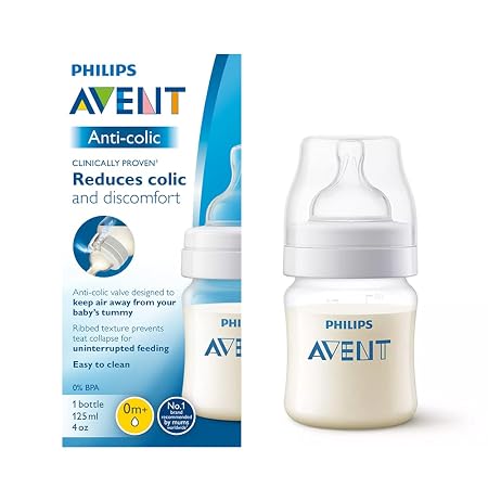 Philips Avent Anti-Colic Plastic Baby Feeding Bottle, 125ml