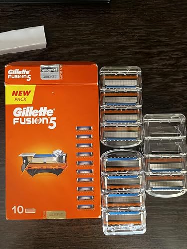 Gillette Fusion 5, Shaving Razor Blades For Men | 10 Cartridge, Super Value Pack | 10 Cartridges Last Up-To 200 Shaves |