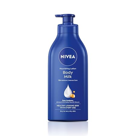 NIVEA Nourishing Body Milk 600ml Body Lotion with Hyaluronic Acid | 72Hr Hydration | Deep Moisture Care for Very Dry Ski