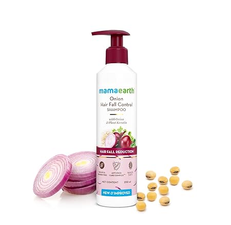 Mamaearth Onion Shampoo for Hair Growth and Hair Fall Control with Onion and Plant Keratin