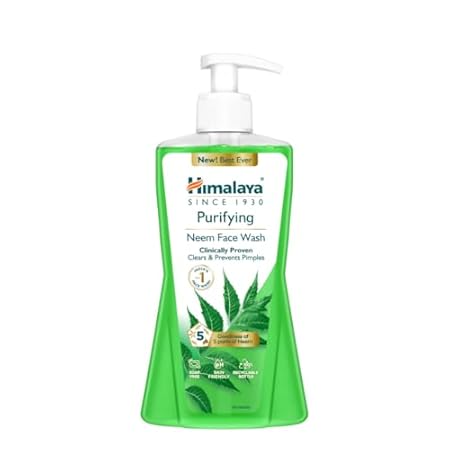 Himalaya Purifying Neem Face Wash | With 5 Parts of Neem & Turmeric | Clears & Prevents Pimples & Acne | Clinically Prov