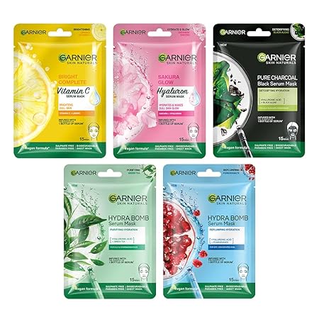 Garnier Skin Naturals, Face Mask Set, Hydrating, Pore Reducing, Brightening