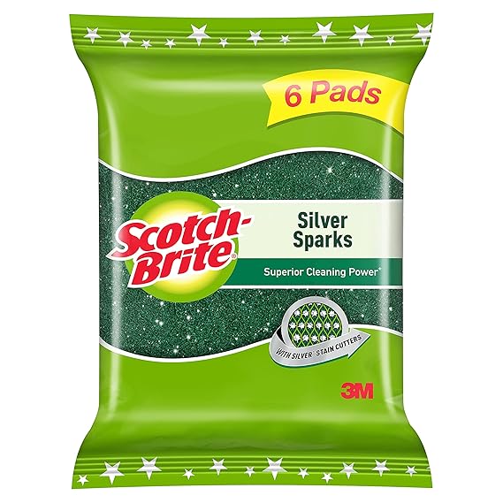 Scotch-Brite Silver Sparks Scrubber for Utensil Cleaning