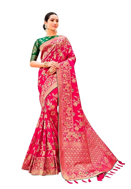 Monjolika Fashion Women's Banarasi Pure Kanjivaram Style Silk Saree