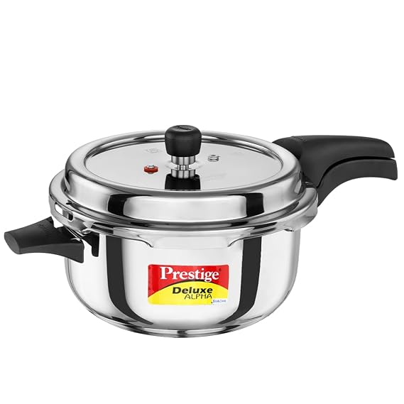 Prestige 5 Litre Stainless Steel Deluxe Alpha Svachh Pressure Cooker