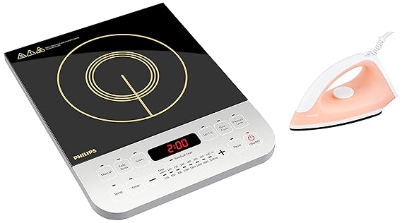 Philips Viva Collection HD4928/01 Induction Cooktop & GC097/50 Dry Iron
