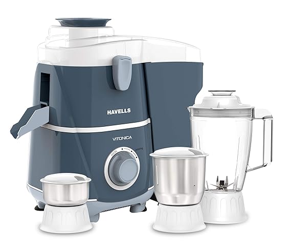 Buy Havells Vitonica 500W Juicer Mixer Grinder 3 Stainless Steel Jars | Large Pulp Container | Foldable Juicing Spout| 2