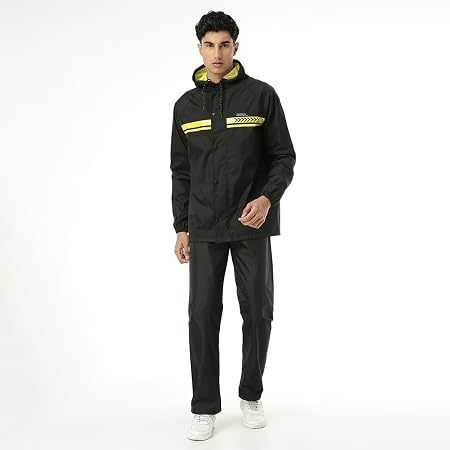 ZEEL Men's Raincoat with Hood, Waterproof Pant & Carrying Pouch