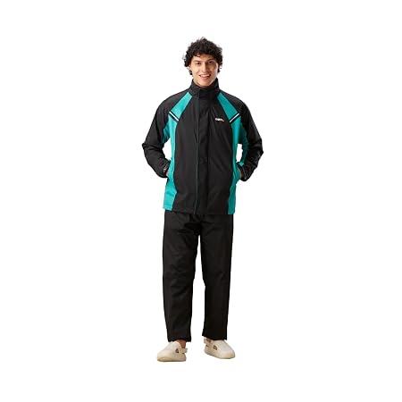 ZEEL Rain Coat for Men, Waterproof for Bike Riders, with Adjustable Hood