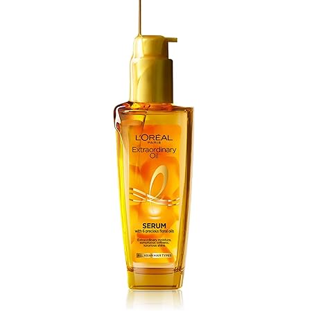 L'Oreal Paris Extraordinary Oil Hair Serum Powered by Floral Oils for All Hair Types, Volume- 100 ml, Makes hair frizz-f