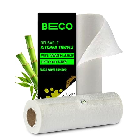 Beco Reusable Kitchen Towel Roll-4000 Times Washable|Soft & Highly Absorbent|Better Alternative to Dishcloth, Kitchen Ti