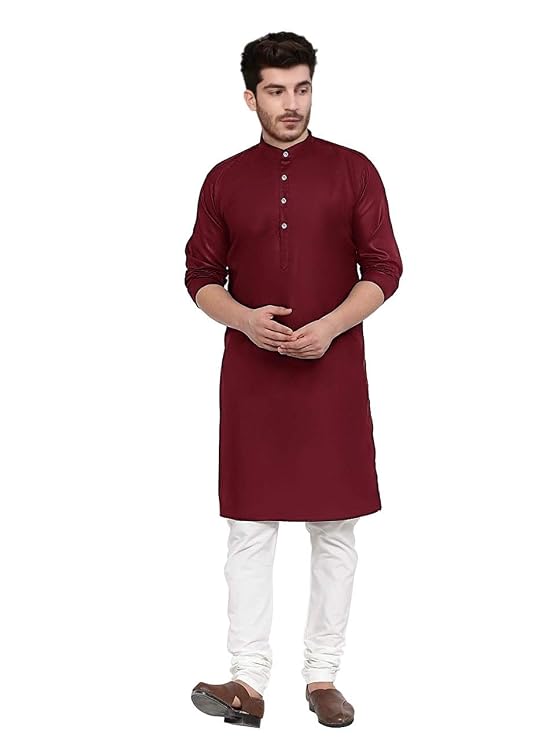 Trustous Men's Straight Solid Kurta Pyjama Set Combo