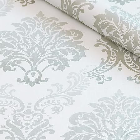wolpin DIY Wallpaper Floral Damask (45 x 500 cm), Self Adhesive Wall Sticker Roll