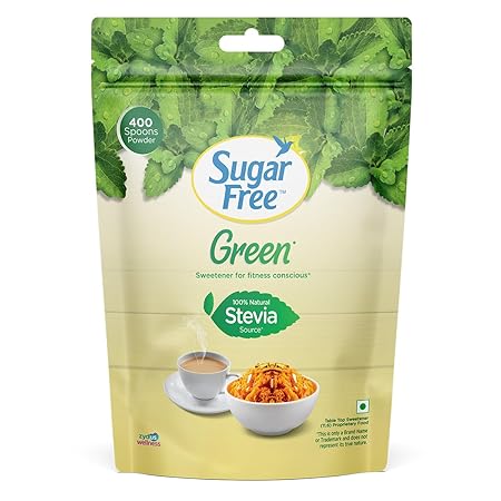 Sugar Free Green Stevia Pouch 400 g, 100% Plant based Natural Sweetener, Equivalent to Sweetness from 1Kg Sugar, 100% Na