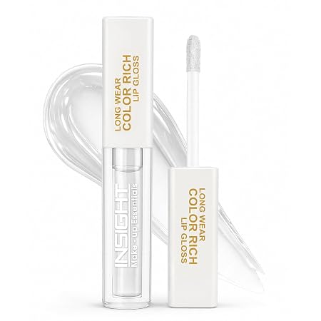 INSIGHT Long Wear Color Rich Lip Gloss – Frost | Ultra Glossy | Moisturising & Non-Sticky | Enriched with Jojoba Oil | Plumper, Fuller Lips | All Day Wear | 4ml
