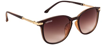 Voyage UV Protected Rectangular Women Sunglasses - (A3046MG3183 | Brown Lens | Black Frame)
