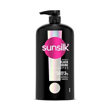Sunsilk Stunning Black Shine Shampoo, 1 L, With Amla + Oil & Pearl Protein