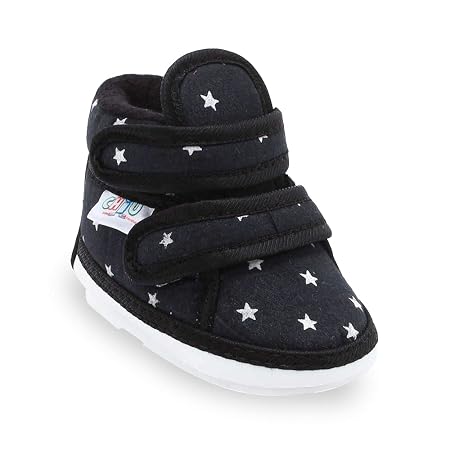 CHIU Chu-Chu Black Shoes with Double Strap for 18-21 Months Baby Boys & Baby Girls
