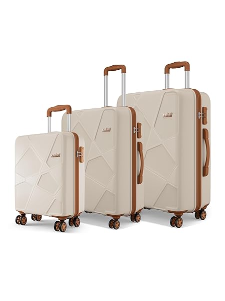 Safari Pentagon Pro 8 Wheels Set of 3, (Cabin + Medium + Large) Trolley Bag, Hard Case Polypropylene, 360º Wheeling Lugg