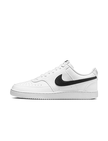 Nike Mens Court Vision Low Next Nature Sneaker, White/Black
